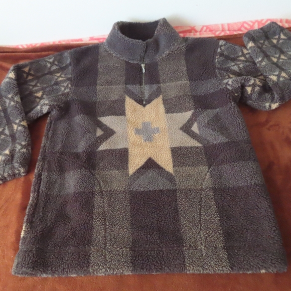 north face sherpa fleece jacket 1/4 zip pullover made in usa M - Picture 1 of 5